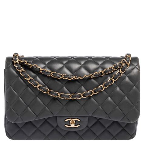 chanel grey handbag|classic double flap chanel bag.